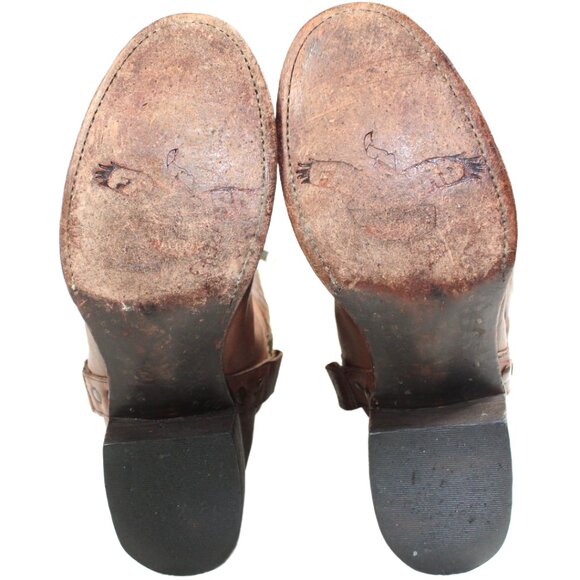 Freebird Wrang Distressed Brown Embroidery Detail Tall Boot, Size 6 - Picture 10 of 11